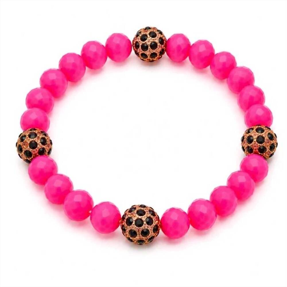 NEW SPARKLY SOUTH WHOLESALE women's crystal leopard accent stretch bracelet in h